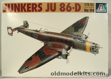 Italeri 1/72 Junkers Ju-86 D1 Diesel Powered Medium Bomber Luftwaffe or Condor Legion-Spain, 114 plastic model kit